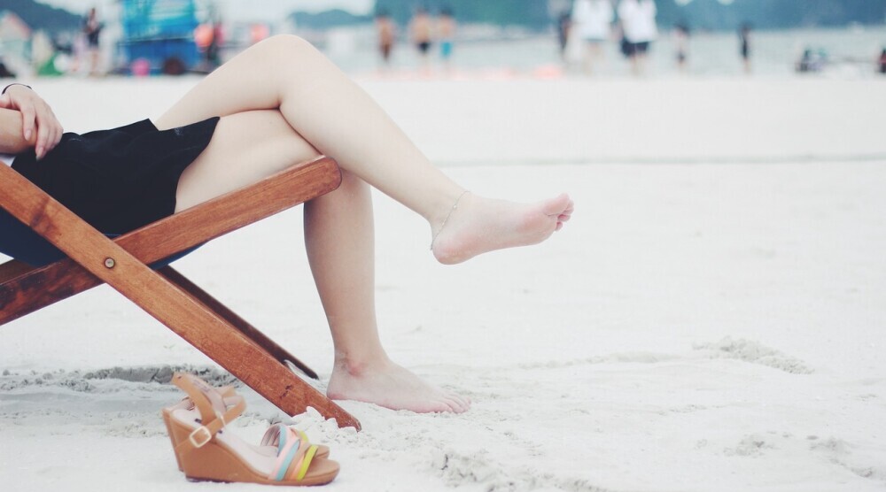 Feet in sand