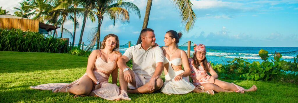 family enjoying peaceful moments in Cancun
