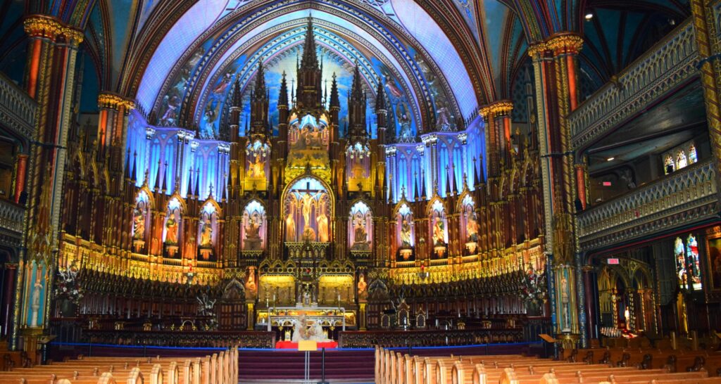 Interior view of Notre-Dame Basilica, Montreal