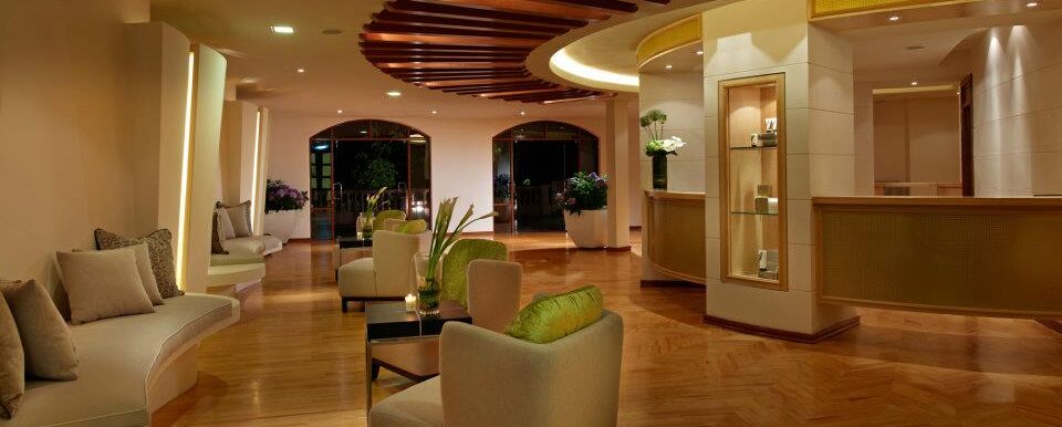 Reception area for the chateau spa and wellness center