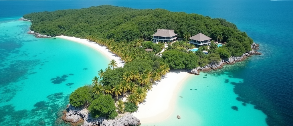 An Ariel view of a resort in the caribbean