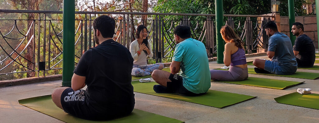 interactive team building meeting relaxation session at Chateau Spa & organic wellness resort in Malaysia