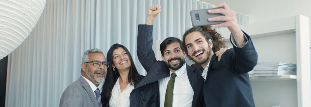 strong workplace bond between happy coworkers in a friendly environment