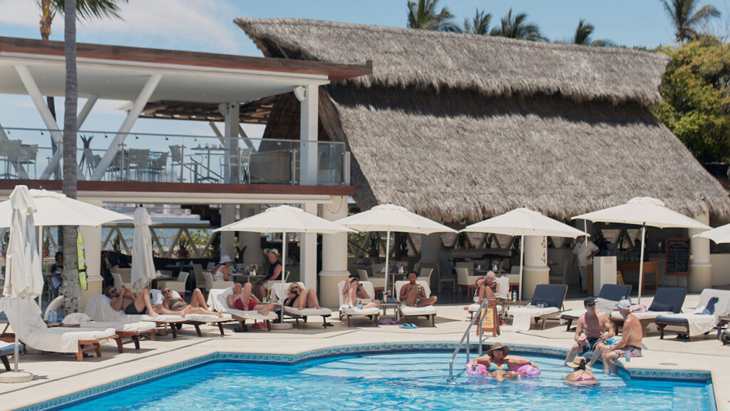A poolside view at Villa Premiere Boutique Hotel, PUERTO VALLARTA