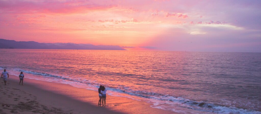 Puerto Vallarta, Jal., Mexico, people enjoying the beautiful sunset