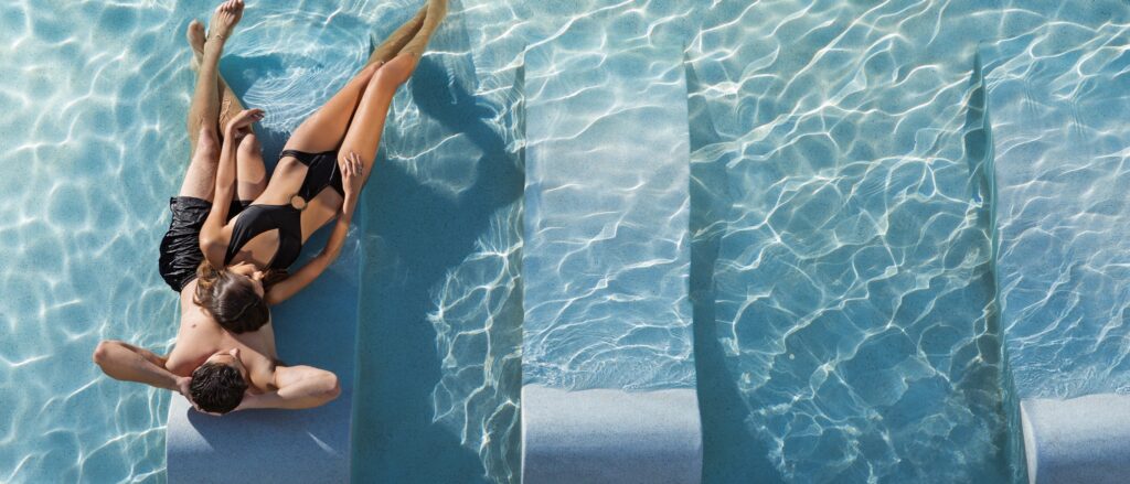 Young Couple Enjoying Personal Time & Comfort At The Pool Secrets Vallarta Bay, Puerto Vallarta.