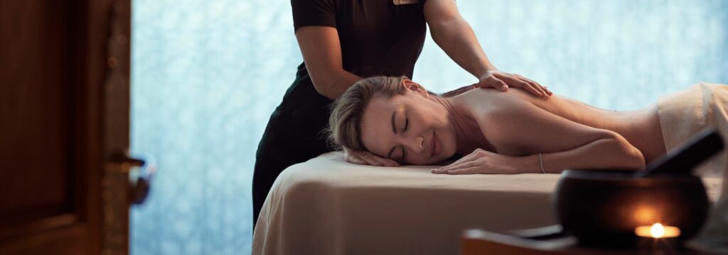 Woman Indulging In A Massage At A Resort In New Mexico